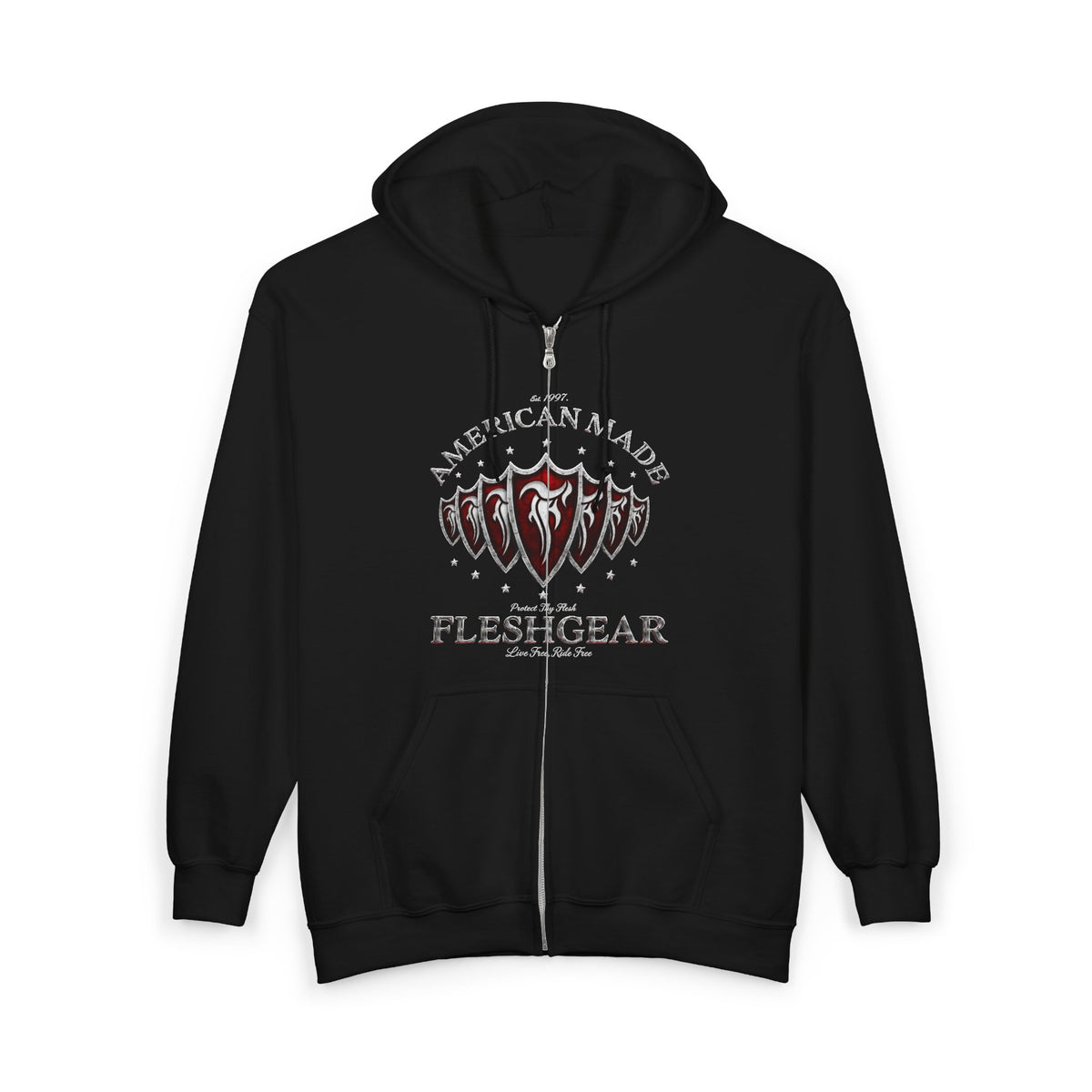 FiveStar /Fleshwound/.  Full Zip Hoodie