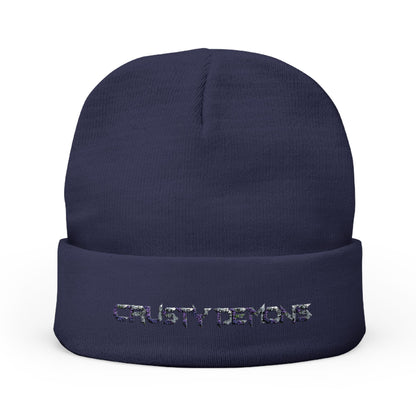 Crusty Demons Embroidered Knit Beanie - Stylish Winter Hat